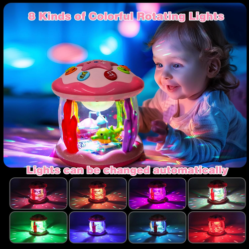 Baby Toys 6-12 Months Girl Gifts: Babies Ocean Rotating Light up Musical Toys fo - Image 6