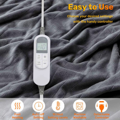 Electric Heated Blanket 50x60" Machine Washable Fast Heating Ultra Soft or Twin - Image 5