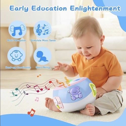 Toys for 1 Year Old Boy Girl Gift Baby Drum Crawling Light Musical Toy for Kids - Image 3