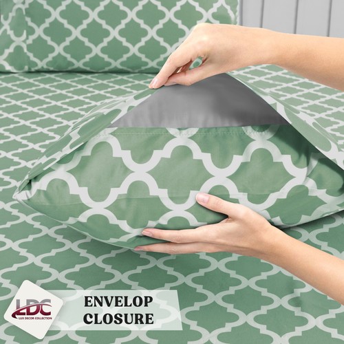 Bed Sheet Set 4 Piece Printed Deep Pocket Luxury Brushed Microfiber Sheets - Image 20