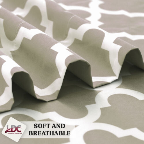 Bed Sheet Set 4 Piece Printed Deep Pocket Luxury Brushed Microfiber Sheets - Image 26