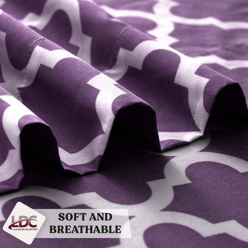 Bed Sheet Set 4 Piece Printed Deep Pocket Luxury Brushed Microfiber Sheets - Image 33