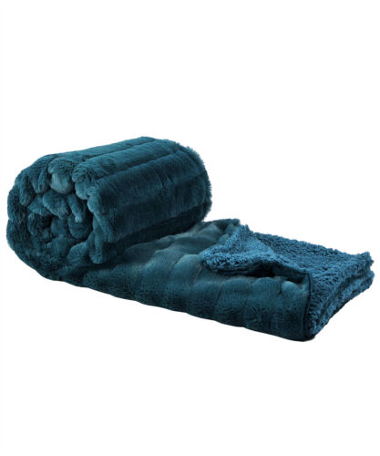 Super Soft Mink Throw Blanket Striped Design Cozy Warm Lightweight Gift Idea - Image 83