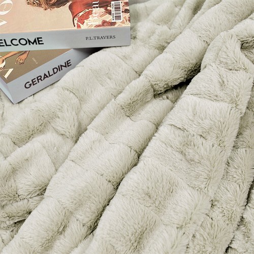 Super Soft Mink Throw Blanket Striped Design Cozy Warm Lightweight Gift Idea - Image 229