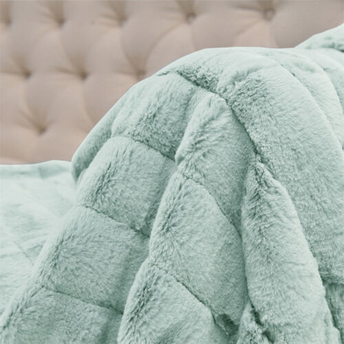 Super Soft Mink Throw Blanket Striped Design Cozy Warm Lightweight Gift Idea - Image 253