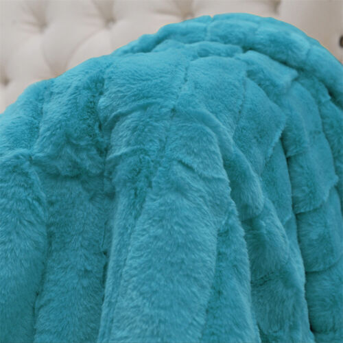 Super Soft Mink Throw Blanket Striped Design Cozy Warm Lightweight Gift Idea - Image 314