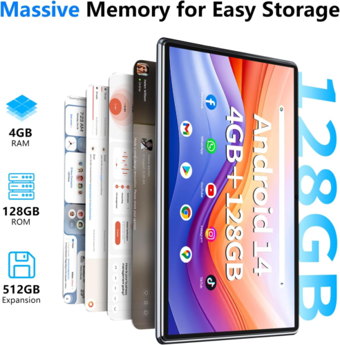 SGIN 1 10" FHD Tablet Android 13 Octa-Core - 4GB RAM 128GB ROM WiFi Display Tab - Image 10