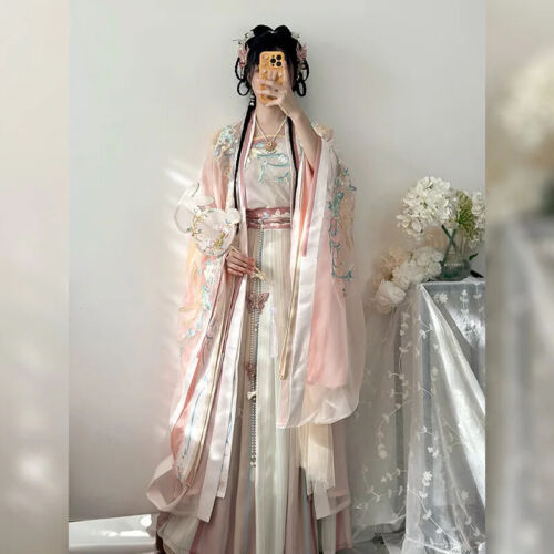Pink Blue Hanfu Chinese Traditional Women Clothing with Embroidery Summer Dress - Image 22