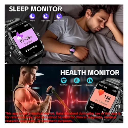 SMARTWATCH 1.96" 430mAh WATERPROOF BLUETOOTH Fitness for SAMSUNG/iPHONE for men - Image 9