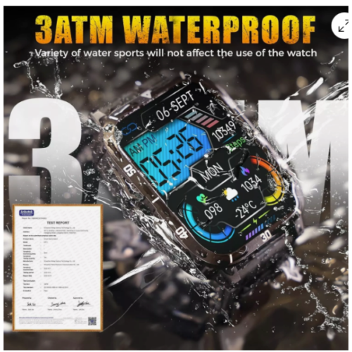 SMARTWATCH 1.96" 430mAh WATERPROOF BLUETOOTH Fitness for SAMSUNG/iPHONE for men - Image 10