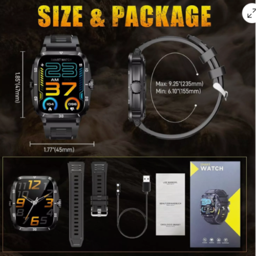 SMARTWATCH 1.96" 430mAh WATERPROOF BLUETOOTH Fitness for SAMSUNG/iPHONE for men - Image 12