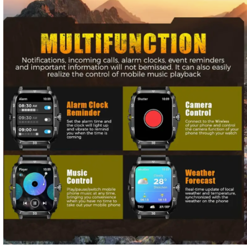 SMARTWATCH 1.96" 430mAh WATERPROOF BLUETOOTH Fitness for SAMSUNG/iPHONE for men - Image 13