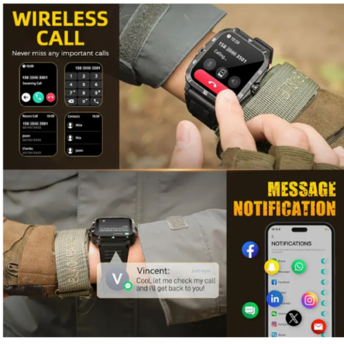 SMARTWATCH 1.96" 430mAh WATERPROOF BLUETOOTH Fitness for SAMSUNG/iPHONE for men - Image 17
