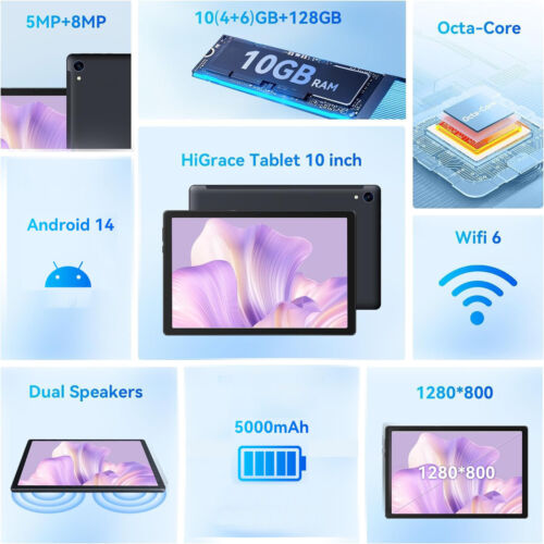 2025 10.1 in Android Tablet 10+128GB IPS Touchscreen Octa-core Processor Wi-Fi - Image 3