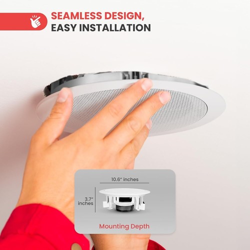 Sound Around Pyle Home 300 Watt High-End 8-in Two-Way In-Ceiling Speaker System - Image 3