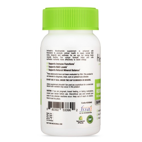 NM + Resveratrol Capsules NAD Supplement Nicotinamide Immune Support Energy - Image 3