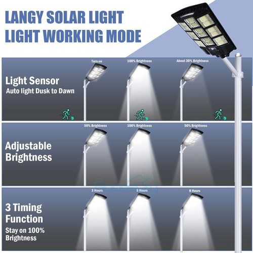 Commercial Solar Street Light Outdoor Dusk to Dawn For basketball court Garden - Image 67