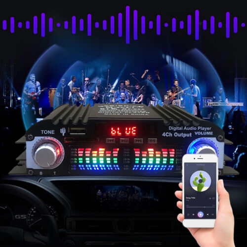 1600W 4Channel bluetooth Mini HIFI Power Amplifier Audio Stereo Amp Home Car FM - Image 3