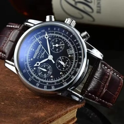 Mens Leather Band Fashion Luxury Zeppelin Airship Business Casual Men Watches - Image 27