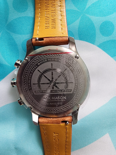 Jack Mason Field Sub Second Quartz Watch 38mm leather suede strap green dial - Image 4