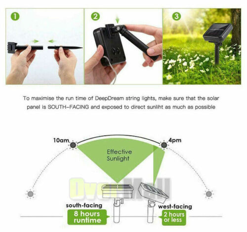 Solar Powered 50 LED String Light Garden Path Yard Decor Lamp Outdoor Waterproof - Image 13