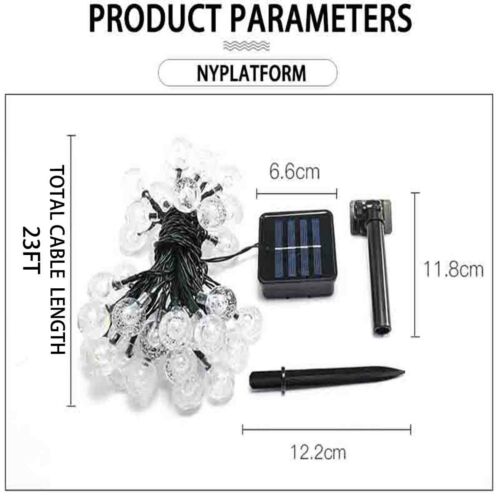 Solar Powered 50 LED String Light Garden Path Yard Decor Lamp Outdoor Waterproof - Image 14