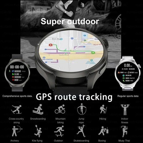 GPS Sports NFC Fashion Smartwatch Men's 1.85 "AMOLED Screen Heart Rate Blood - Image 3