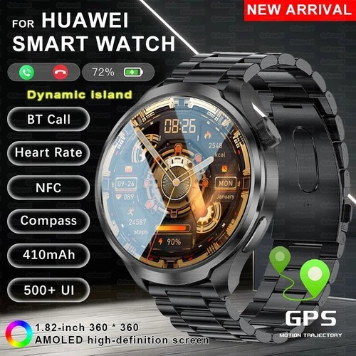 GPS Sports NFC Fashion Smartwatch Men's 1.85 "AMOLED Screen Heart Rate Blood - Image 7