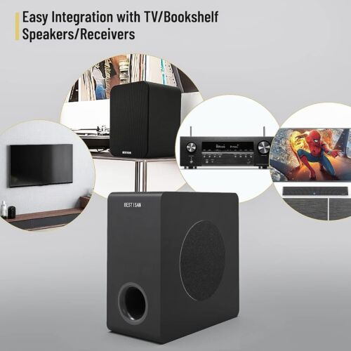 BESTISAN 6.5’’ Powered Home Audio Subwoofer with Deep Bass in Black SW65D - Image 3