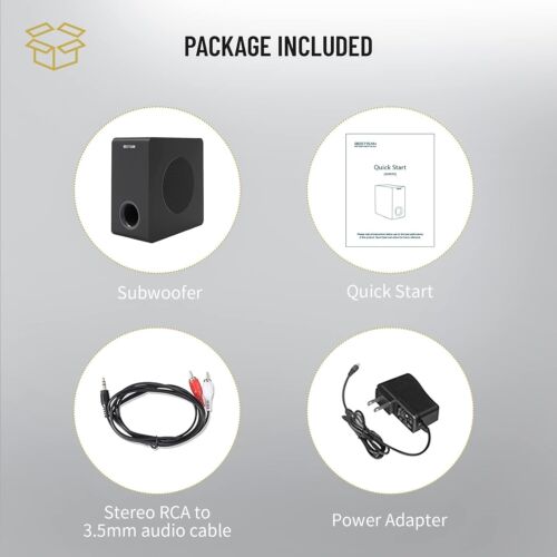 BESTISAN 6.5’’ Powered Home Audio Subwoofer with Deep Bass in Black SW65D - Image 8