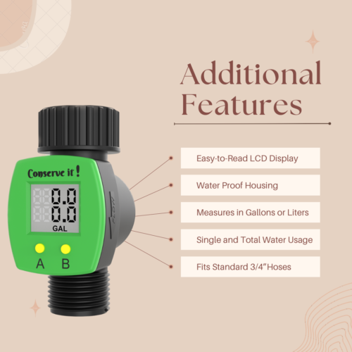 Water Flow Meter for Garden Hose for Watering or Filling RV Tank - Monitor Usage - Image 4
