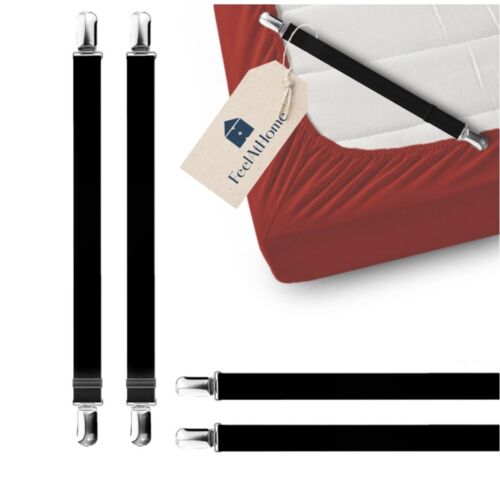 4 PCS Bed Sheet Clips Keep Bedsheets in Place - Corner Bands Suspenders for Fitt - Image 2