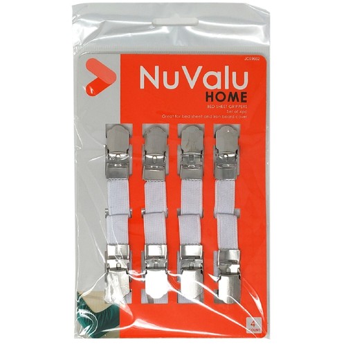 4 Piece Bed Sheet Grippers Set Sheet Holders Metal Clasp Iron Board Straps Clip - Image 2
