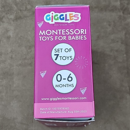 7 Pieces Montessori Toys Wooden Babies Teething Baby Rattle 0-6 Month Pink Girls - Image 3