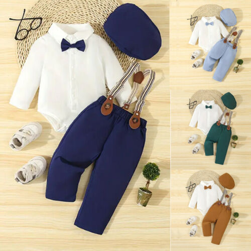 Baby Boys Gentleman Suit Shirts Suspenders Pants Set Kids Formal Clothes Outfits - Image 2