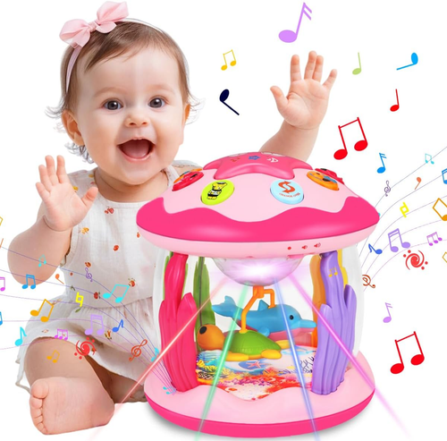 Baby Toys 6-12 Months Girl Gifts: Babies Ocean Rotating Light up Musical Toys fo - Image 2