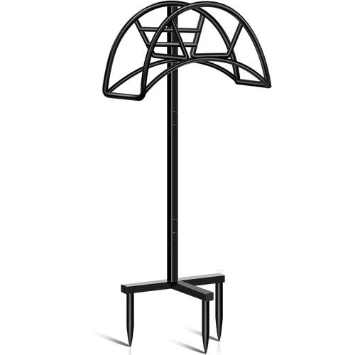 Freestanding Heavy Duty Garden Hose Holder Detachable Organizer Outdoor Black - Image 2