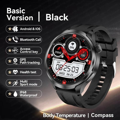 GPS Sports NFC Fashion Smartwatch Men's 1.85 "AMOLED Screen Heart Rate Blood - Image 2