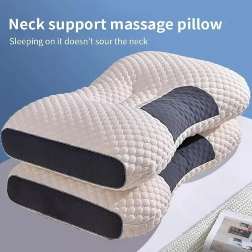 Neck Pillow Cervical Orthopedic Protect Household Help Massage Sleep 100% Cotton - Image 3