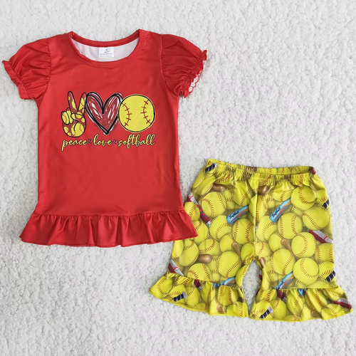 RTS Baby Girl Clothes Boutique Baseball Softball Toddler Girls Clothes Short Sle - Image 2