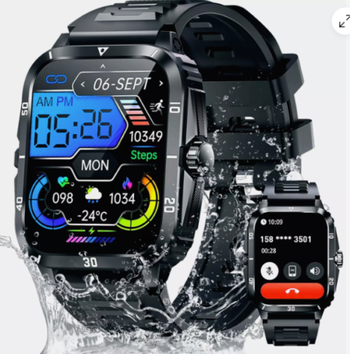 SMARTWATCH 1.96" 430mAh WATERPROOF BLUETOOTH Fitness for SAMSUNG/iPHONE for men - Image 2