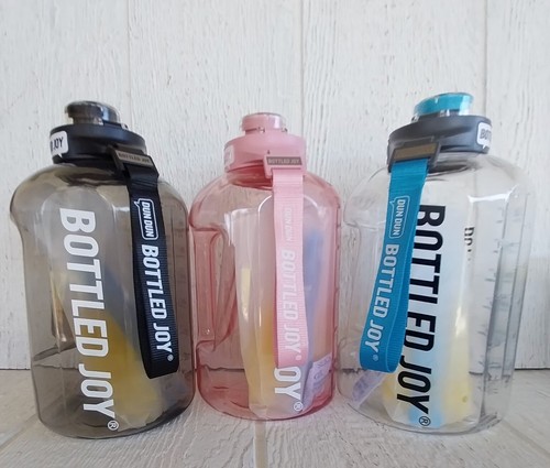 Set Of 3 NEW Large Sports Plastic Outdoor Fitness Gym Drink Water Bottle 74oz. - Image 2
