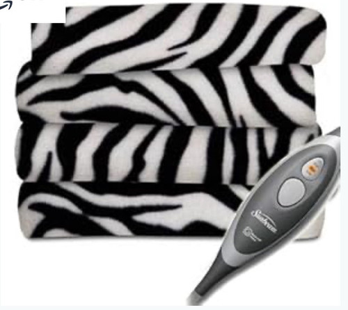 Sunbeam Microplush Comfy Toes Electric Heated Throw Blanket Foot Pocket Holiday - Image 2