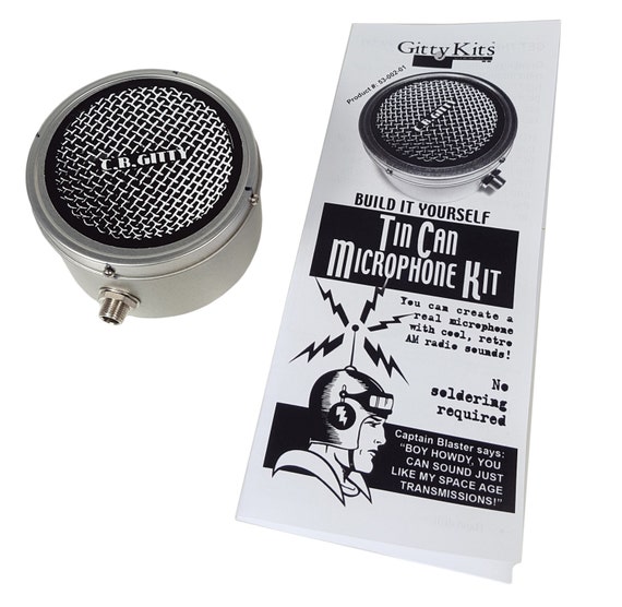 Tin Can Microphone Kit - a fun to build tin can microphone with old-time AM radio sound! (Product # 53-002-01) - Image 2