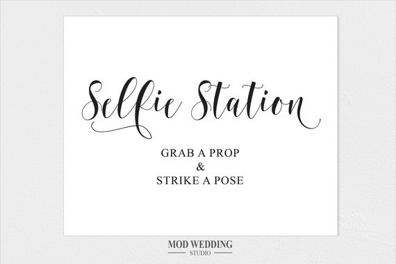 Selfie Station Sign | Wedding Sign, Photo Booth, Photobooth Sign, Selfie Station, Selfie Station Sign, Photo Booth Props, Printable Sign - Image 2