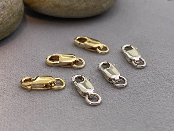 Set of 5 x Lobster Clasps for Permanent Jewelry - 14kt gold Filled or Rose or 925 Sterling Silver - 10.5mm Oval Hook Jewelry Supply USA F10 - Image 4