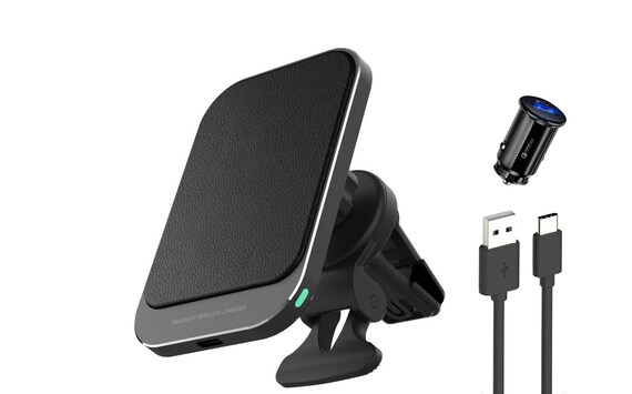 Universal Wireless Car Charger Air Vent Mounted/ Phone Holder with MagSafe, For iPhone, Samsung Galaxy S24 S23, Google Pixel 9 8 7, Xiaomi - Image 2