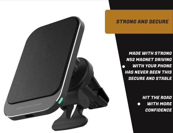Universal Wireless Car Charger Air Vent Mounted/ Phone Holder with MagSafe, For iPhone, Samsung Galaxy S24 S23, Google Pixel 9 8 7, Xiaomi - Image 4