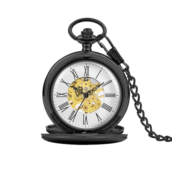 Engraved Bronze Pocket Watch: Steampunk Style Groomsmen Gift - Image 5