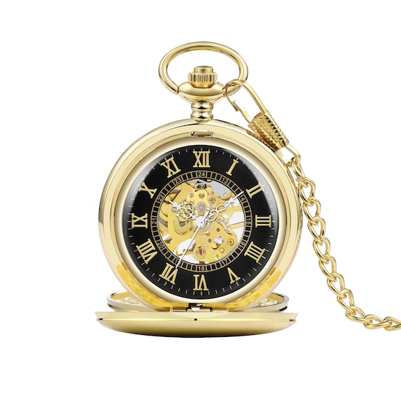 Engraved Bronze Pocket Watch: Steampunk Style Groomsmen Gift - Image 6
